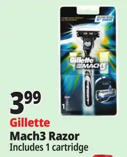 Ocean State Job Lot Gillette Mach3 Men's Razor Handle with Cartridge Refill offer