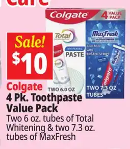 Ocean State Job Lot Colgate 4 Pk. Toothpaste Value Pack offer