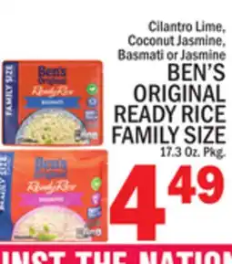 C Town BEN'S ORIGINAL READY RICE FAMILY SIZE offer