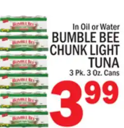 C Town BUMBLE BEE CHUNK LIGHT TUNA offer