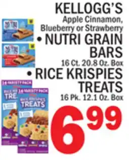 C Town KELLOGG'S NUTRI GRAIN BARS, RICE KRISPIES TREATS offer