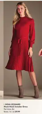 Boscov's NINA LEONARD Mock Neck Sweater Dress offer