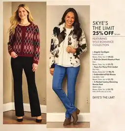 Boscov's SKYE'S THE LIMIT Argyle Cardigan Cordovan red multi offer