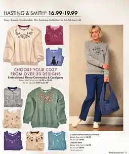 Boscov's HASTING & SMITH , Embroidered Fleece Crewneck offer