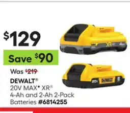 Lowe's 20V MAX⧫ XR 4-Ah and 2-Ah 2-Pack Batteries offer