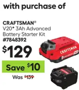 Lowe's V20⧫ 3Ah Advanced Battery Starter Kit offer