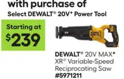 Lowe's 20V MAX XR Variable-Speed Reciprocating Saw offer