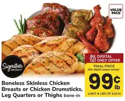 ACME Boneless Skinless Chicken Breasts or Chicken Drumsticks, Leg Quarters or Thighs offer