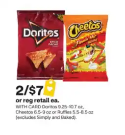 CVS Doritos 9.25-10.7 oz, Cheetos 6.5-9 oz or Ruffles 5.5-8.5 oz (excludes Simply and Baked) offer