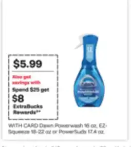 CVS Dawn Powerwash 16 oz, EZ- Squeeze 18-22 oz or PowerSuds 17.4 oz offer