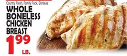Bravo Supermarkets WHOLE BONELESS CHICKEN BREAST offer