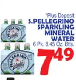 Bravo Supermarkets S.PELLEGRINO SPARKLING MINERAL WATER offer