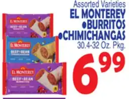 Bravo Supermarkets EL MONTEREY BURRITOS, CHIMICHANGAS offer