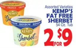 Bravo Supermarkets KEMP'S FAT FREE SHERBET offer