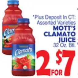 Bravo Supermarkets MOTT'S CLAMATO JUICE offer