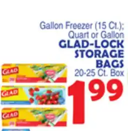 Bravo Supermarkets Gallon Freezer (15 Cl) Quart or Gallon GLAD-LOCK STORAGE BAGS offer