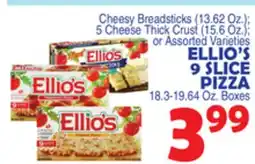 Bravo Supermarkets ELLIO'S 9 SLICE PIZZA 18.3-19.64 Oz. Boxes offer