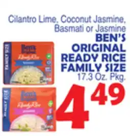 Bravo Supermarkets BEN'S ORIGINAL READY RICE FAMILY SIZE offer