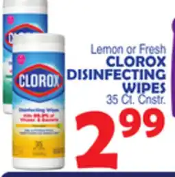 Bravo Supermarkets CLOROX DISINFECTING WIPES offer