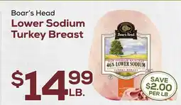 DeCicco & Sons Boar's Head Lower Sodium Turkey Breast offer