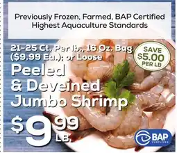 DeCicco & Sons Peeled & Deveined Jumbo Shrimp offer