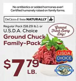 DeCicco & Sons U.S.D.A. Choice Ground Chuck Family-Pack offer