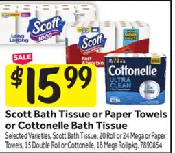 Stop&Shop Scott Bath Tissue or Paper Towels or Cottonelle Bath Tissue offer