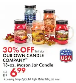 Boscov's OUR OWN CANDLE COMPANY 13-oz. Mason Jar Candle offer
