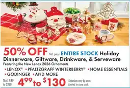 Boscov's Holiday Dinnerware, Giftware, Drinkware, & Serveware offer