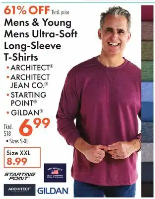 Boscov's Mens & Young Mens Ultra-Soft Long-Sleeve T-Shirts offer