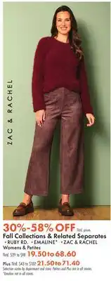 Boscov's Fall Collections & Related Separates offer