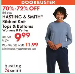 Boscov's HASTING & SMITH Ribbed Knit Tops & Bottoms offer