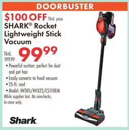 Boscov's SHARK Rocket Lightweight Stick Vacuum offer