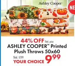Boscov's ASHLEY COOPER Printed Plush Throws 50x60 offer