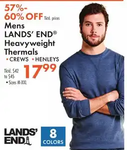 Boscov's Mens LANDS' END Heavyweight Thermals offer