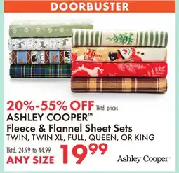 Boscov's ASHLEY COOPER Fleece & Flannel Sheet Sets offer