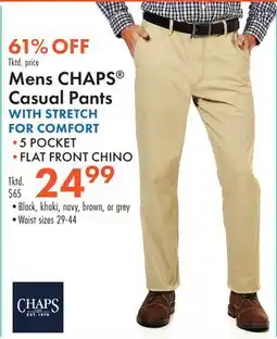 Boscov's Mens CHAPS Casual Pants WITH STRETCH FOR COMFORT offer
