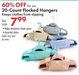 Boscov's 20-Count Flocked Hangers offer