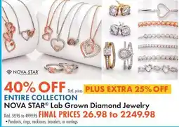 Boscov's ENTIRE COLLECTION NOVA STAR Lab Grown Diamond Jewelry offer