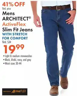 Boscov's Mens ARCHITECT ActiveFlex Slim Fit Jeans offer