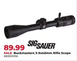 Runnings Buckmasters 3-9x40mm Rifle Scope offer