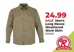 Runnings Men's Long Sleeve Weathered Work Shirt offer