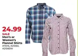 Runnings Men's or Women's Flannel Shirts offer
