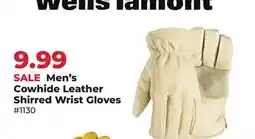 Runnings Men's Cowhide Leather Shirred Wrist Gloves offer