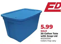 Runnings 20 Gallon Tote with Snap Lid offer