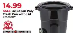 Runnings 32 Gallon Poly Trash Can with Lid offer