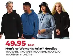 Runnings Men's or Women's Ariat Hoodies offer