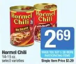 Shaw's Hormel Chili offer