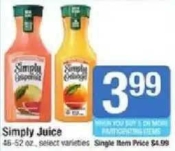 Shaw's Simply Juice offer