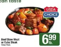 Shaw's Beef Stew Meat or Cube Steak offer